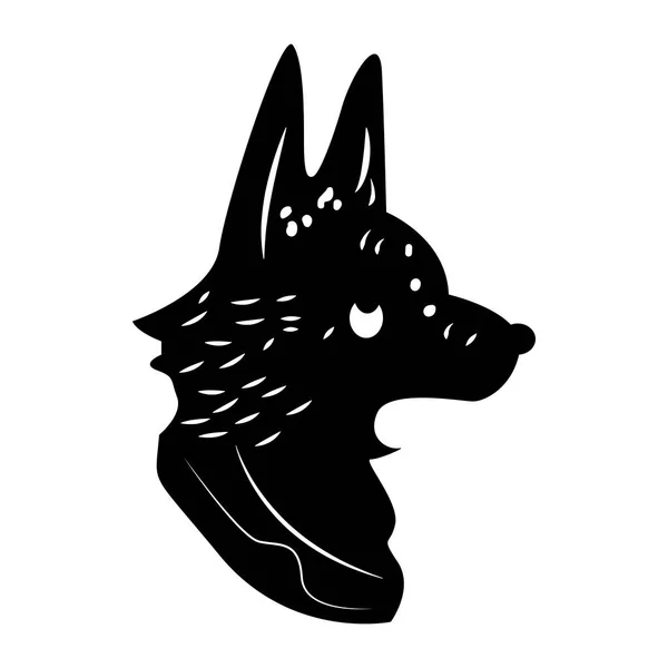 Wolf Silhouett Isolated Sticker Print Tattoo Design Vector Illustration Pagan — Stock Vector