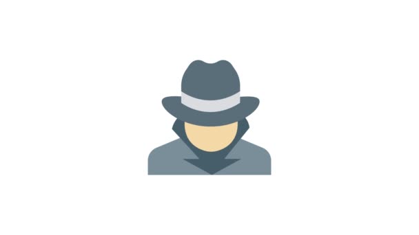 Spy Agent Icon Animated Icon Motion Animation Can Used Your — Stock Video