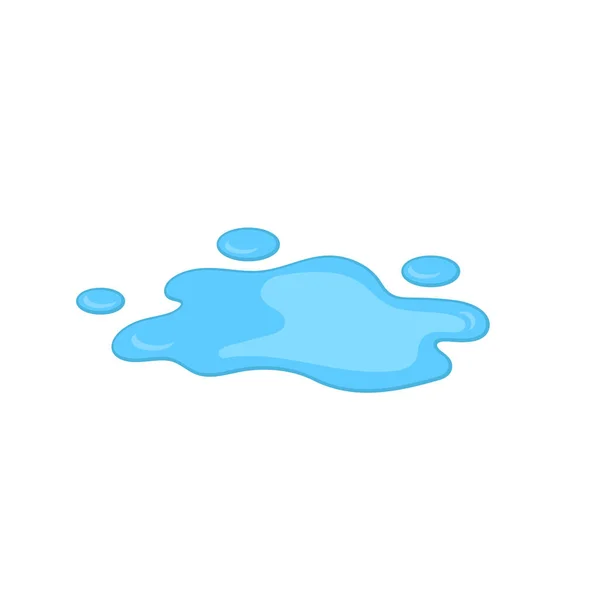 Poça Dos Desenhos Animados Ilustração Líquida Vetor Derrame Água Isolado —  Vetores de Stock