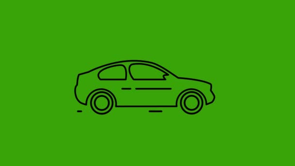 Línea Animación Coches Movimiento Pantalla Verde Animación Gráfica Movimiento Vídeo — Vídeo de stock