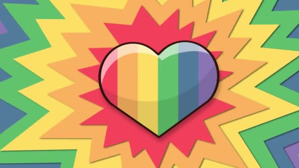 Orgullo Gay Corazón Stop Motion Animation Animación Gráfica Vídeo Movimiento — Vídeos de Stock