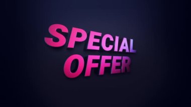 Özel teklif 3D metin animasyonu 4K Video hareketli animasyon. explayner video için kullanılabilir.