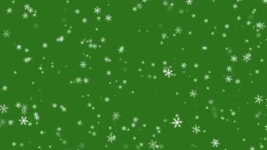 Yeşil ekran animasyon 4K video animasyonu üzerine düşen kar. explayner video için kullanılabilir.