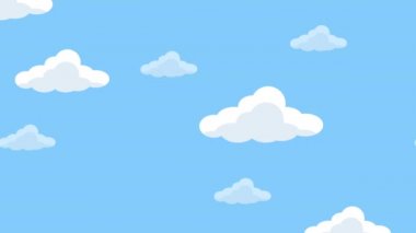 karikatür bulut animasyonu arka plan 4K Video hareketli grafik animasyonu. explayner video için kullanılabilir.