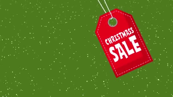 Winter Sale Scene Met Kerst Sale Tag Animation Video Motion — Stockvideo