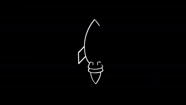 Hand Drawn Rocket Animation Trim Paths Effect Video Motion Graphic — Stock Video