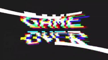oyun üzerinde popüler glicth etkisi 4K Video hareketli grafik animasyonu.