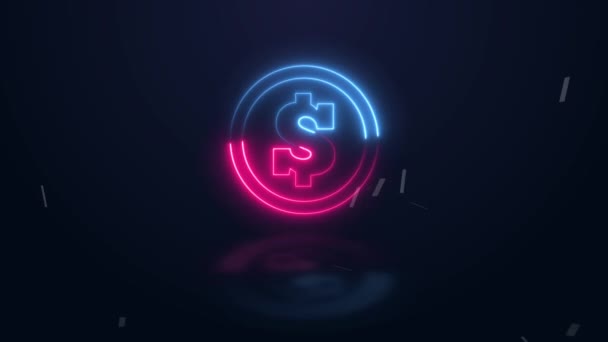 Animation Pink Blue Light Neon Glowing Light Background Popular Abstract — Stock Video