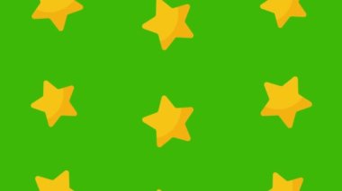 Altın yıldız desenli arka plan animasyonu 4K hareket animasyonu. Yeşil arkaplan.