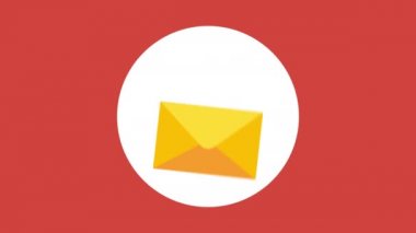 yeni e- posta canlandırması, yeni ileti canlandırması.İleti içeren zarf.