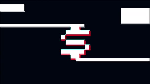 Pixel Dollar Symbol Glitch Moderne Animation Auf Schwarzem Hintergrund Glitch — Stockvideo