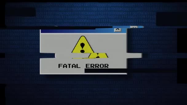Signo Error Fatal Glitch Modern Animation Glitch Pantalla Antigua — Vídeos de Stock