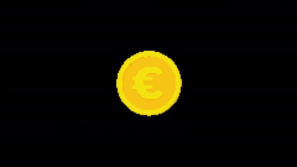 Pixel Ícone Glitch Animado Isolado Fundo Preto Efeito Falha Digital — Vídeo de Stock