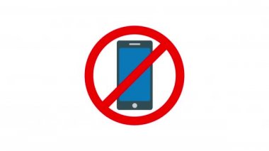 Telefon işareti yok. Canlandırma 4K Video Hareketi Canlandırması.