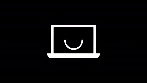 Laptop Vinkje Pictogram Animatie Video Beweging Animatie — Stockvideo