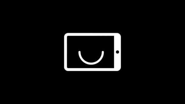 Tablet Και Σήμα Ελέγχου Εικονίδιο Animation Κινούμενα Σχέδια Βίντεο — Αρχείο Βίντεο