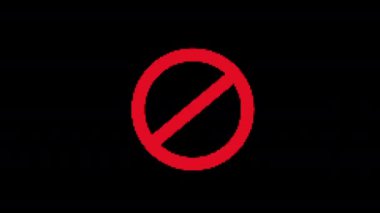 piksel yasaklama arızası simgesi canlandırıldı. Siyah arka planda izole edilmiş. Dijital hata efekti. 4K video. serin etkisi.