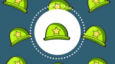 askeri miğfer animasyonu 4K Video Hareketi Canlandırması.