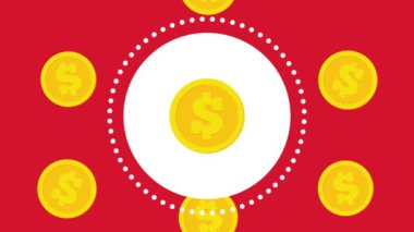 Dolar madeni para animasyonu 4K Video Hareketi Canlandırması.