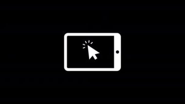 tablet tıklama simgesi canlandırması. 4K Video Hareketi Canlandırması.