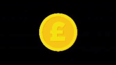 Bozuk para Arızası simgesi canlandırıldı. Siyah arka planda izole edilmiş. Dijital hata efekti. 4K video. serin etkisi.