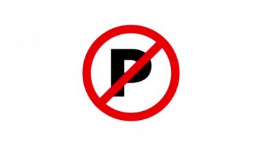 Otopark işareti yok 4K Video Hareketi Canlandırması.