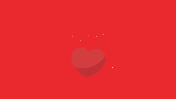 Heart Animation Concept Flies Falls Transition Animation Motion Graphics — Stock Video