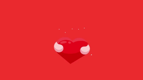 Heart Animation Concept Flies Falls Transition Animation Motion Graphics — Stock Video