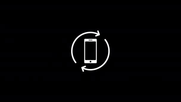Smartphone Und Runde Kreis Pfeil Icon Animation Videoanimation — Stockvideo