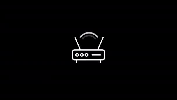 Wifi Router Icon Animation Videoanimation — Stockvideo