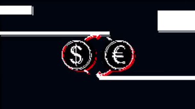 Arıza harfi B animasyonu. Siyah arka planda izole edilmiş. Dijital arıza etkisi. 4K video. serin etkisi.