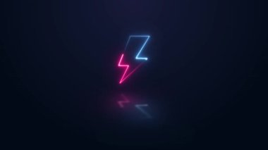 Yıldırımlı neon ışığı. neon etkisi 4K Video Hareketi CanlandırmasıName.