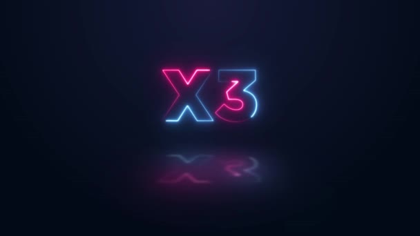 X3アニメネオンサイン ネオン効果 Video Motion Animation — ストック動画