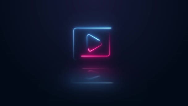 Speel Animated Neon Teken Neon Effect Video Motion Animatie — Stockvideo