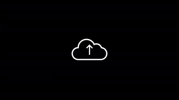 Animación Del Icono Carga Nube Animación Vídeo — Vídeos de Stock