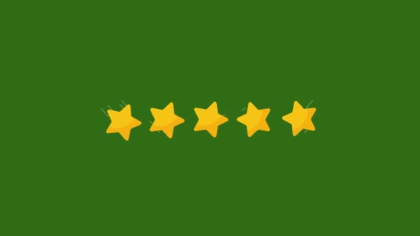 Gold Star Geweldige Animatie Groen Scherm Ster Rating Animatie — Stockvideo