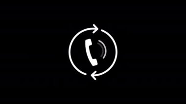 Telefon ve ikon canlandırması - alfa mat. 4K Video Hareketi Canlandırması. siyah ve beyaz renk.