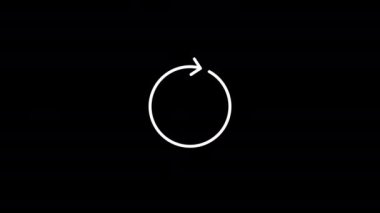 Simge canlandırmasını yenile - alfa matte. 4K Video Hareketi Canlandırması. siyah ve beyaz renk.