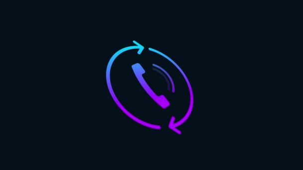 Teléfono Actualizar Animación Icono Color Gradiente Animación Vídeo Púrpura Azul — Vídeos de Stock