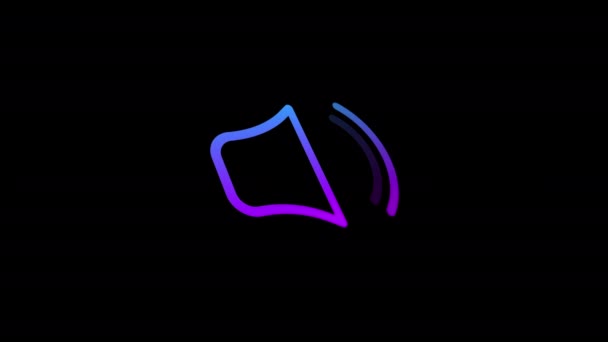 Speakers Icon Animation Gradient Color Video Motion Animation Purple Blue — Stock Video