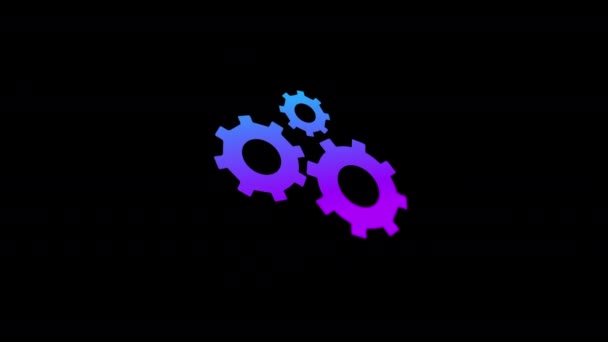 Gears Refresh Icon Animation Gradient Color Video Motion Animation Purple — Stock Video