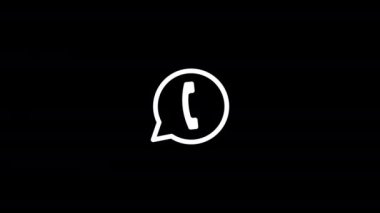 cep telefonu ve konuşma balonu animasyonu alfa mat. 4K Video Hareketi Canlandırması. siyah ve beyaz renk.