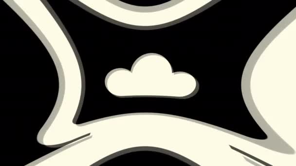 Дескоп Хмарна Анімація Глітч Ізольовано Чорному Фоні Цифровий Ефект Глюка — стокове відео
