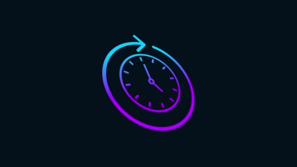 Reloj Actualizar Animación Icono Color Gradiente Animación Vídeo Púrpura Azul — Vídeo de stock