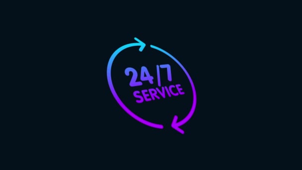 7服务图标动画 渐变颜色 4K视频动画 紫色和蓝色 — 图库视频影像