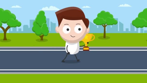 Cute Young Man Character Walking Animation Video Motion Animation — Stock  Video © honzafotobanker #545642688