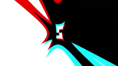 % 80 'lik aksaklık animasyonu. Siyah arka planda izole edilmiş. Dijital arıza etkisi. 4K video. serin etkisi.