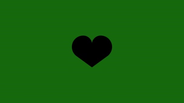Kırık Kalp Ikonu Animasyonu Yeşil Arka Plan Hareket Canlandırması — Stok video
