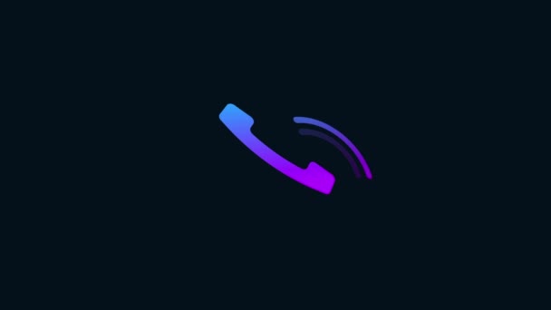 Calling Icon Animation Gradient Color Video Motion Animation Purple Blue — Stock Video