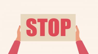 İşadamının eli dur işareti - animasyon konsepti. 4K hareket canlandırması.